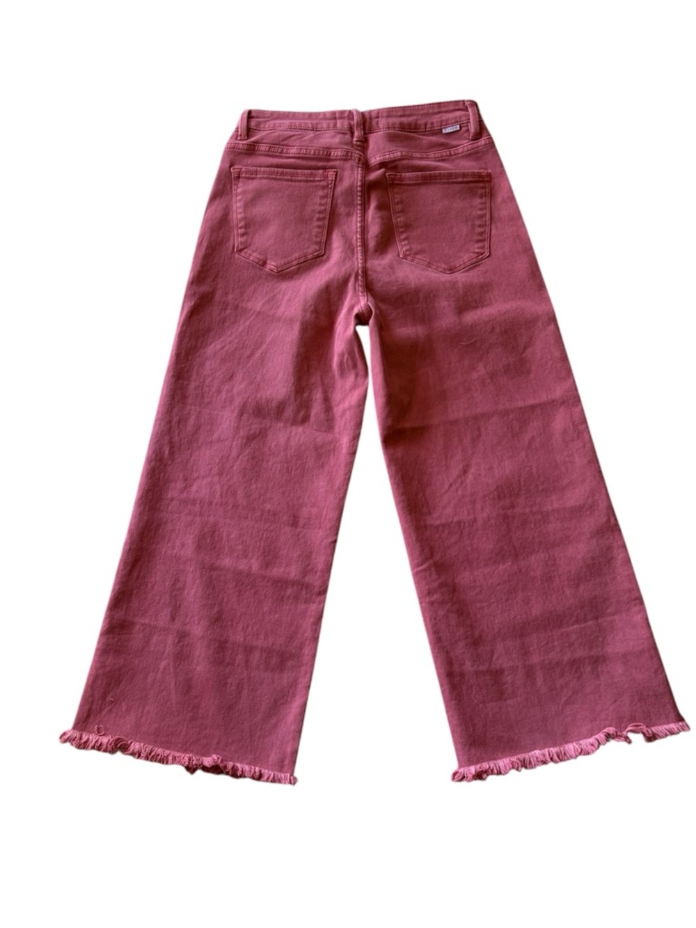 Risen Jeans High Rise Fray Wide Leg Crop Jeans Size 29 Brick - Picture 2 of 13